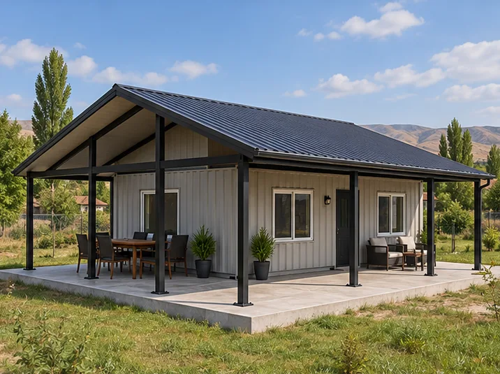Konteyner üstü çatı ve veranda